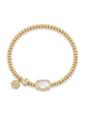 Kendra Scott Gold Beaded Bracelet with White Stone